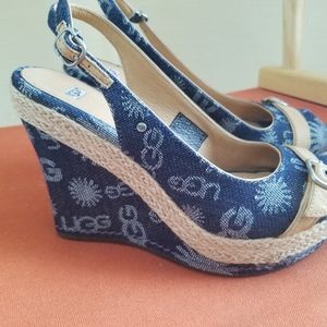 UGG Denim Wedge Heels Size 8